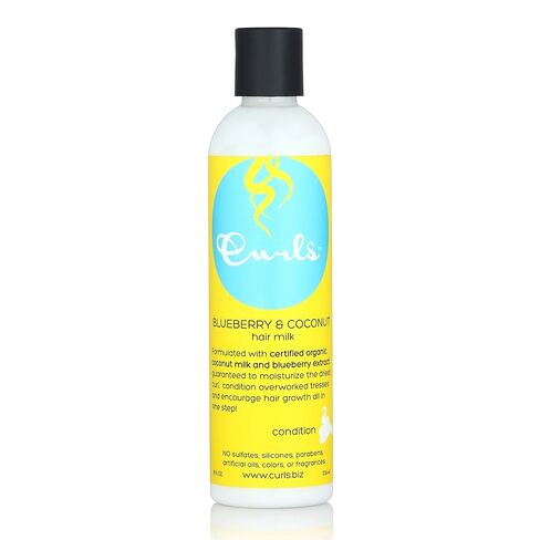 Curls Blueberry Bliss Blueberry & Coconut Hair Milk - 8 fl oz, Leave In Conditioner and Styler, Moisturizing & Nourishing, for Curly, Natural, and Coily Hair in Kuwait