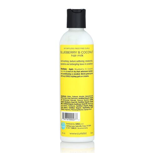 Curls Blueberry Bliss Blueberry & Coconut Hair Milk - 8 fl oz, Leave In Conditioner and Styler, Moisturizing & Nourishing, for Curly, Natural, and Coily Hair in Kuwait