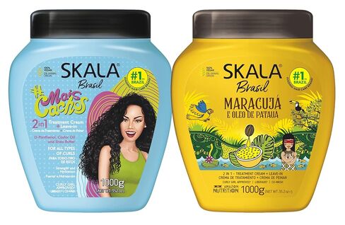 SKALA Hair Type 3ABC - Mais Cachos & Passion Fruit Combo - Hydrate Curls, Eliminate Frizz, For Curly Hair - 2-IN-1 Conditioning Treatment & Cream to Comb in Kuwait