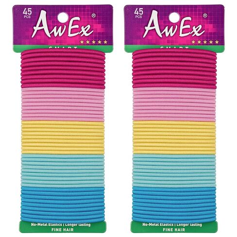 AwEx Colorful Hair Ties for Girls with Fine Hair - 120 PCS, Small,Multicolors and Multipatterns,Assorted in Brights and Pastels - Great for Kids as Christmas Gifts in Kuwait