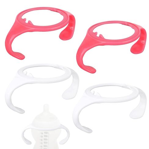 4pcs Baby Bottle Handles for Tommee Tippee, Ergonomic Non-Slip Grip BPA-Free Bottle Holder for Newborn Infant Hands Free Feeding (Blue, White) in Kuwait