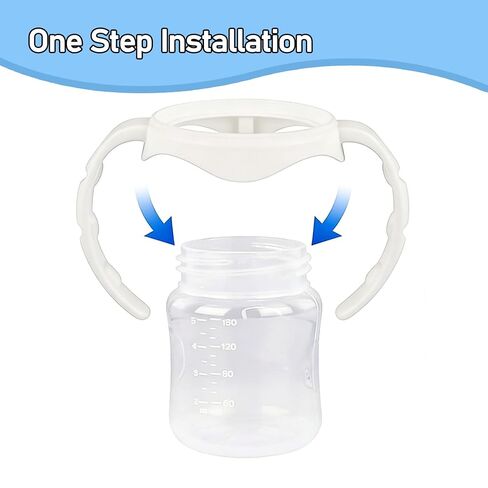 6Pack Baby Bottle Handles for Evenflo Wide Neck 5oz/6oz/9oz Baby Bottle, Ergonomic Non Slip Grip Easy Changing (Only Fit Evenflo Wide Neck Bottle) in Kuwait
