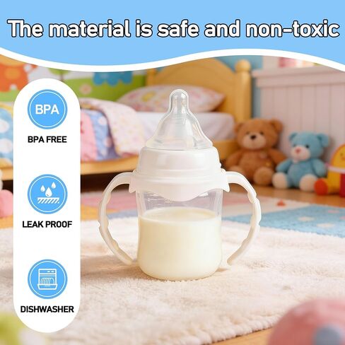 6Pack Baby Bottle Handles for Evenflo Wide Neck 5oz/6oz/9oz Baby Bottle, Ergonomic Non Slip Grip Easy Changing (Only Fit Evenflo Wide Neck Bottle) in Kuwait