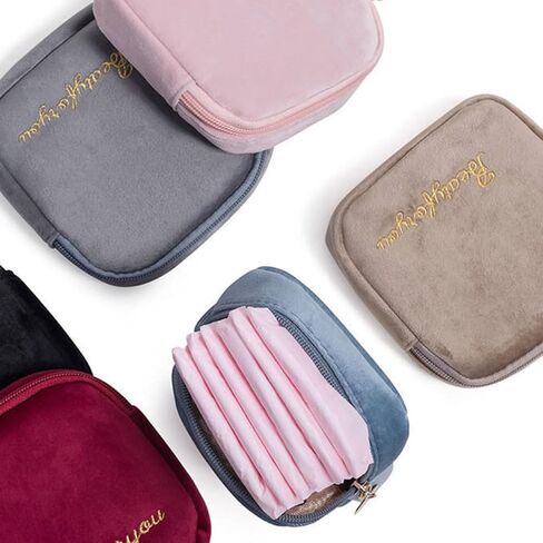 Balacoo Portable Sanitary Towel Storage Bag with Large Capacity, Cotton Material, Comfortable and Portable Small Diaper Pouch for Women, for Travel and Outdoor Use in Kuwait