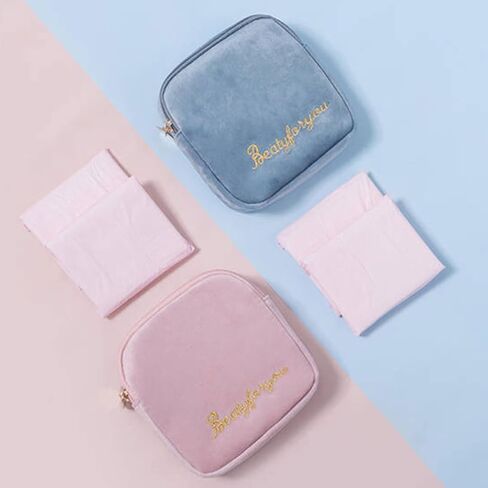 Balacoo Portable Sanitary Towel Storage Bag with Large Capacity, Cotton Material, Comfortable and Portable Small Diaper Pouch for Women, for Travel and Outdoor Use in Kuwait
