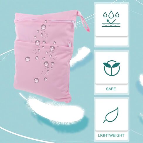 Tofficu 2pcs Diaper Storage Bags Waterproof Cloth Pouch with Two Zippered Pockets for Diaper Organization and Traveling Use in Kuwait