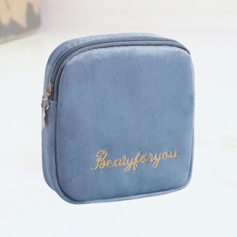 Portable Multi-purpose Sanitary Bag Women Storage with Towel for Large Capacity Lightweight Cotton Material Zippered Pouch and Suitable for Outdoor and Office Use in Kuwait