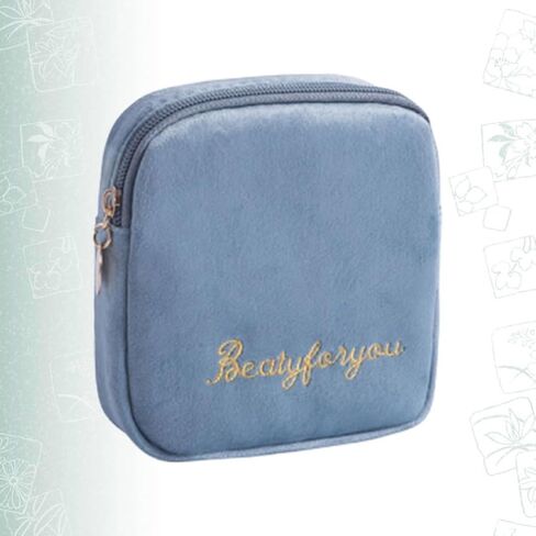 Portable Multi-purpose Sanitary Bag Women Storage with Towel for Large Capacity Lightweight Cotton Material Zippered Pouch and Suitable for Outdoor and Office Use in Kuwait