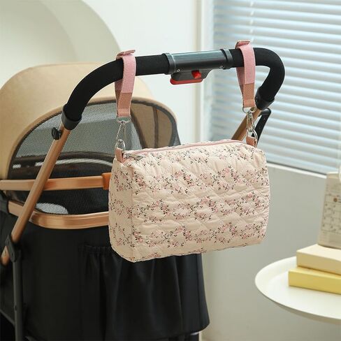 Large Capacity Floral Outdoor Diaper Bag Multifunctional Reusable Portable Baby Essential (Flower Pink) in Kuwait