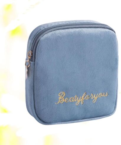 Portable Sanitary Napkin Storage Bag for Women with Large Capacity Cotton Material and Zipper Closure, Waterproof Multi-functional Pouch Suitable for Outdoor and Office Use in Kuwait