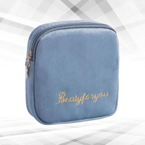 Portable Sanitary Napkin Storage Bag for Women with Large Capacity Cotton Material and Zipper Closure, Waterproof Multi-functional Pouch Suitable for Outdoor and Office Use in Kuwait