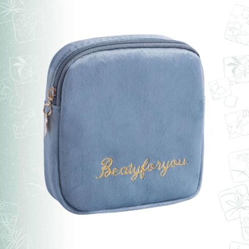 Portable Sanitary Napkin Storage Bag for Women with Large Capacity Cotton Material and Zipper Closure, Waterproof Multi-functional Pouch Suitable for Outdoor and Office Use in Kuwait