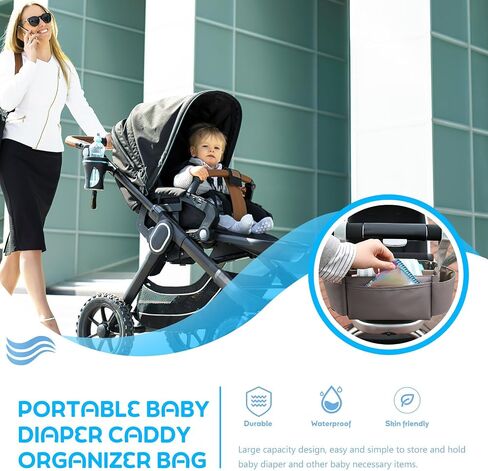 Housoutil Portable Diaper Organizer Bag Cute and Functional with Handle Large Capacity Cloth Diaper Bag for Outdoor Use for Parents and Infants in Kuwait