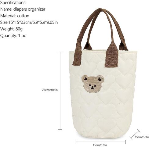 Women Handbag Diaper Toy Organizer Storage Basket Cloth Shopping Bag with Large Capacity and Soft Structure for Carrying Essentials Suitable for in Kuwait