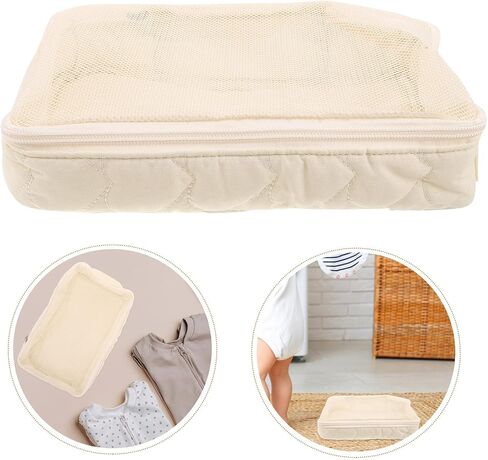 HOMSFOU Travel Organizer Diaper Clutch with Large Capacity, Foldable Reusable Polyester Storage Pouch for Essentials and Clothing, Multi-functional Zippered Nursery Bag for Extended Trips in Kuwait