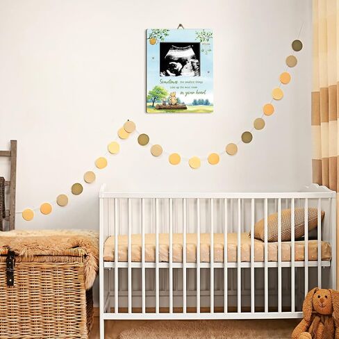 Green Winnie Baby Shower Sign Picture Frame, Honey Bear Winnie Sonogram Picture Frame, Classic Pooh Ultrasound Photo Frames, Gender Reveal Gifts Pregnancy Milestone Keepsake - 4.3 * 5.3 IN Photos/01 in Kuwait