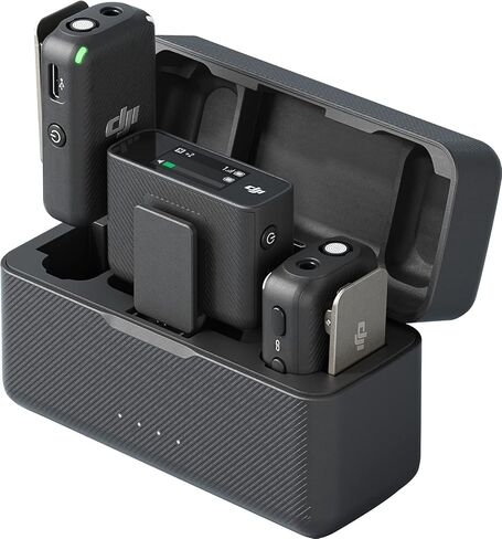 DJI Mic Mini Premium Travel Combo, Wireless Lavalier Microphone for iPhone/Camera/Android, Bundle with Mic Mini Silicone Protective Case, Colorful Wind Muff and Selfie Light in Kuwait