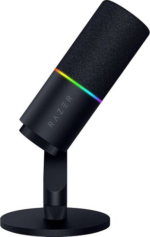 Razer Seiren V3 Pro Microphone — Dynamic USB Type C & XLR Streaming Mic, 32-bit Float Support, Built-in Audio DSP, AI Noise Removal, Shock Absorber & Pop Filter, Chroma RGB Lighting Ring — Black in Kuwait