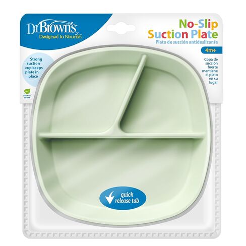 Dr. Brown's No-Slip Suction Plate for Baby and Toddler, 4m+, 1-Pack, Lilac | Dr. Brown's Designed to Nourish, No-Slip Suction Plate for Babies and Toddlers, 3 Divided Sections, BPA-Free, 4m+, 1-Pack in Kuwait