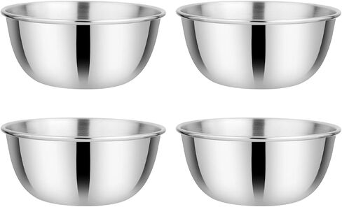 Ahimsa Essentials Stainless Steel Kids Bowls Set of 4-12 oz, Non Toxic Snack Bowls, Pediatrician Designed, Unbreakable & Dishwasher Safe, Classic Silver in Kuwait