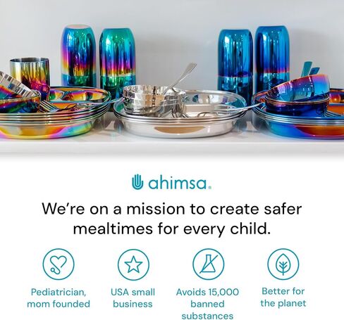 Ahimsa Essentials Stainless Steel Kids Bowls Set of 4-12 oz, Non Toxic Snack Bowls, Pediatrician Designed, Unbreakable & Dishwasher Safe, Classic Silver in Kuwait