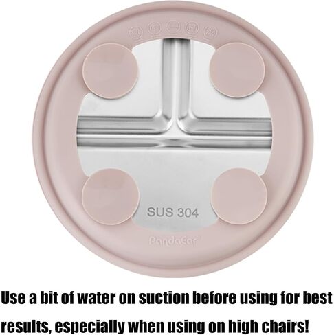 PandaEar 3 Pack Stainless Steel Toddler Plates with Suction, Divided Plates with Removable Silicone Sleeve for Babies & Toddlers（Pink/Green/Linen） in Kuwait