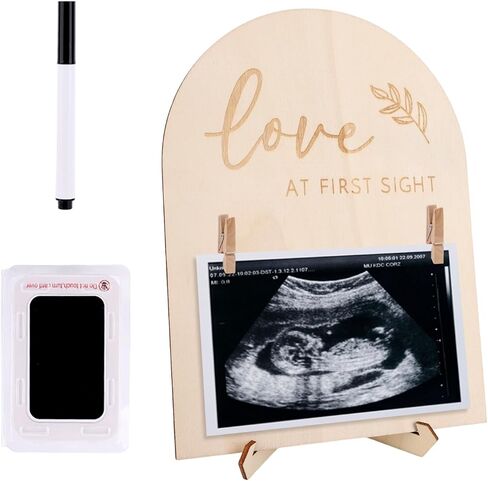 Baby Scan Sonogram Picture Frame, Ultrasound Photo Frame Pregnancy Announcement Keepsake with Bracket & Clip for Gender Reveal Expecting to Be Mom Dad First Time Parents Gifts (Style 1) in Kuwait
