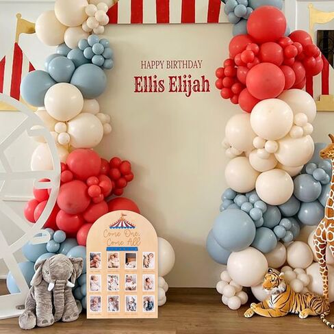 Wooden Carnival-Themed 1st Birthday Photo Board | Come One Come Aee 12-Month Growth Photo Frame, Perfect for Boys' and Girls' 1st Birthday Decorations, Wooden Frame in Kuwait