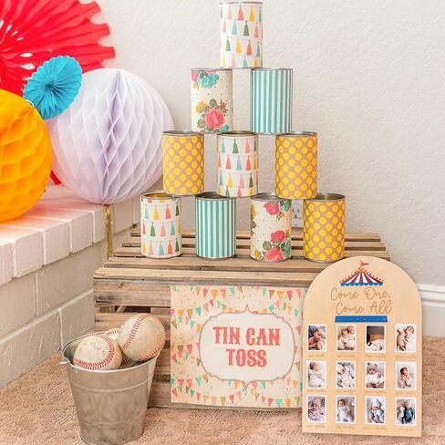 Wooden Carnival-Themed 1st Birthday Photo Board | Come One Come Aee 12-Month Growth Photo Frame, Perfect for Boys' and Girls' 1st Birthday Decorations, Wooden Frame in Kuwait
