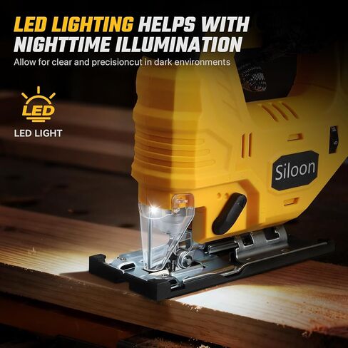 Jig Saw with Dw 20v Battery,Cordless Jigsaw with 7 Speed Variable ​​Up to 3200RPM, LED Light, 45° Bevel Cuts,3 Orbital Settings for Straight/Curve/Bevel/Circle Cutting(Battery Not Included) in Kuwait