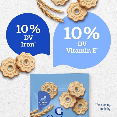 Gerber Arrowroot Biscuits Toddler Snack, 5.5 Oz | Toddler snack; arrowroot biscuits; vitamin E; finger foods; 5.5 oz pouch in Kuwait