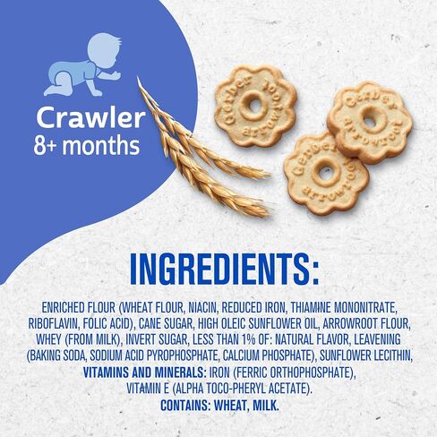 Gerber Arrowroot Biscuits Toddler Snack, 5.5 Oz | Toddler snack; arrowroot biscuits; vitamin E; finger foods; 5.5 oz pouch in Kuwait