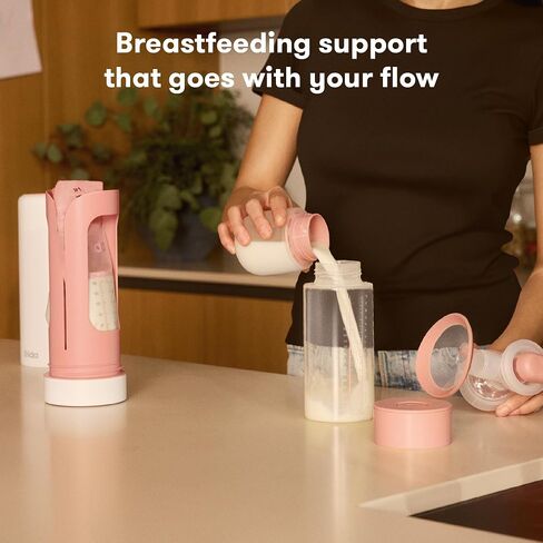Frida Mom Manual Breast Pump, Portable Hand Breast Pump with SoftFeel Flange, Ergonomic Handle for Comfortable Milk Expression, Breastfeeding Essentials for Nursing Moms in Kuwait