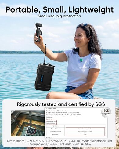 Lekufee Travel Waterproof Hard Case Compatible with DJI Osmo Pocket 4P, Osmo Pocket 4, Creator Combo, Vlog Camera, and Accessories(Case & Bag Only) in Kuwait