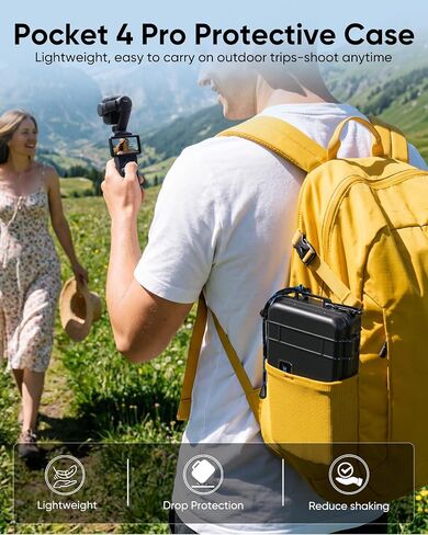 Lekufee Travel Waterproof Hard Case Compatible with DJI Osmo Pocket 4P, Osmo Pocket 4, Creator Combo, Vlog Camera, and Accessories(Case & Bag Only) in Kuwait