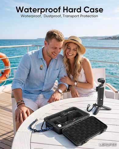 Lekufee Travel Waterproof Hard Case Compatible with DJI Osmo Pocket 4P, Osmo Pocket 4, Creator Combo, Vlog Camera, and Accessories(Case & Bag Only) in Kuwait