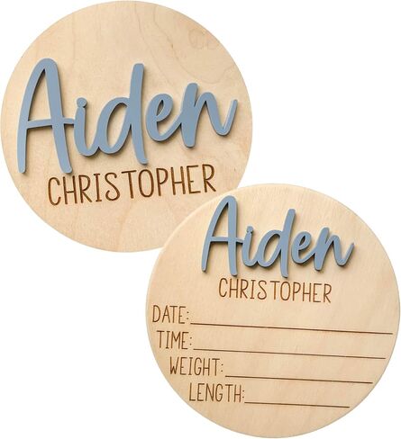 Double Sided Personalized Newborn Baby Birth Announcement Sign for Hospital | Newborn photography prop, Baby Name Plate in Kuwait