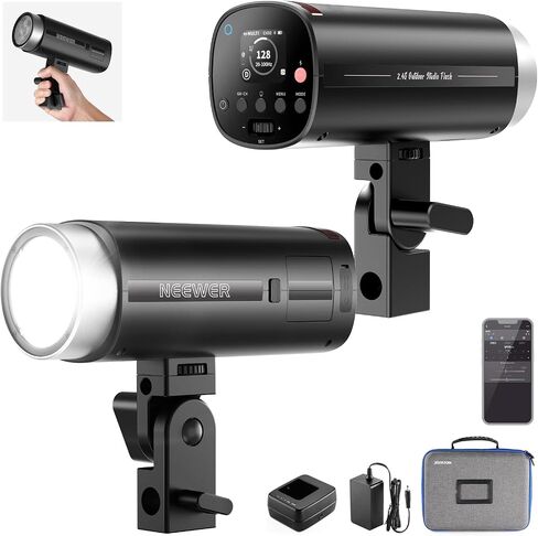 NEEWER 120Ws 2.4G TTL Outdoor Strobe Flash, Compatible with Godox, 1/8000s HSS Portable Studio Monolight with Modeling Light /3000mAh Battery/420 Flashes/1.5s Recycle for Photography Photoshoots, Q120 in Kuwait