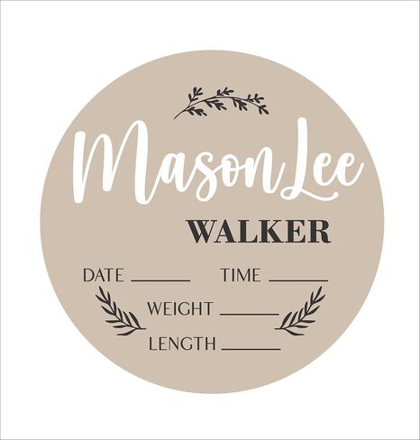Personalized Baby Name Sign with Birth Stats | Custom Wood & Acrylic, First & Middle Name, Hospital Photo Prop, Nursery Wall Decor, Newborn Announcement Plaque in Kuwait