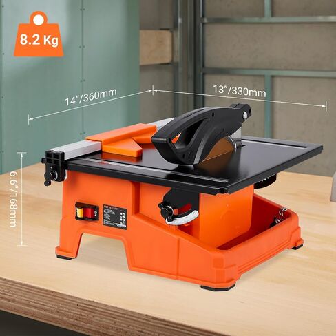 Towallmark 7 inch Wet Tile Saw, 6500 RPM & Pure Copper Motor, Bevel cuts tile from 0 to 45, Tile Cutter Wet Saw with Water Reservoir for Cutting Tiles and Stones, for DIY Enthusiasts in Kuwait