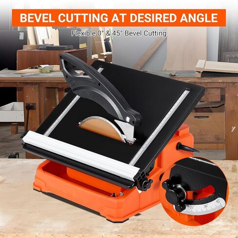 Towallmark 7 inch Wet Tile Saw, 6500 RPM & Pure Copper Motor, Bevel cuts tile from 0 to 45, Tile Cutter Wet Saw with Water Reservoir for Cutting Tiles and Stones, for DIY Enthusiasts in Kuwait