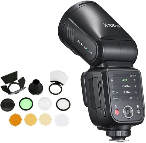Flashpoint X100 TTL R2 On Camera Li-on Round Head Flash for Canon with Accessory Kit in Kuwait