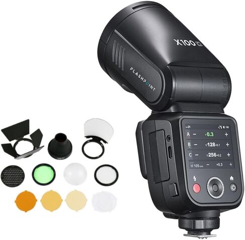 Flashpoint X100 TTL R2 On Camera Li-on Round Head Flash for Canon with Accessory Kit in Kuwait
