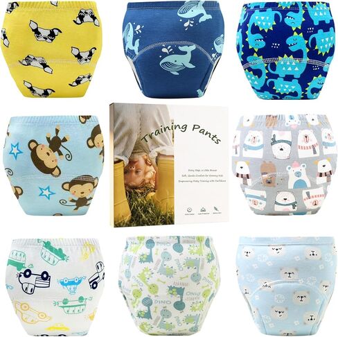 Upairy Training Pants for Boys Girls,Toddler Potty Training Underwear,Leakproof Reusable Kid Confident Panties,Children's Potty Underwear 100% Cotton for 2T-6T(8PCS,M) in Kuwait