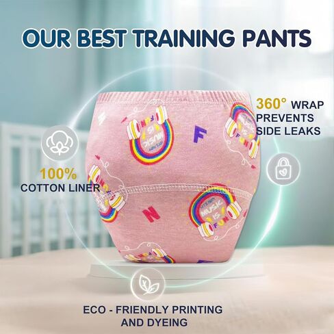 Upairy Training Pants for Boys Girls,Toddler Potty Training Underwear,Leakproof Reusable Kid Confident Panties,Children's Potty Underwear 100% Cotton for 2T-6T(8PCS,M) in Kuwait