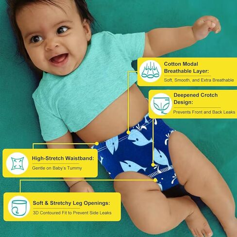 Upairy Training Pants for Boys Girls,Toddler Potty Training Underwear,Leakproof Reusable Kid Confident Panties,Children's Potty Underwear 100% Cotton for 2T-6T(8PCS,M) in Kuwait