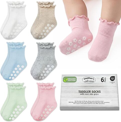 OEKO TEX Organic Cotton Blend Ruffle Toddler Socks 6M-12M-2t-3t-4t-5t Gift in Kuwait