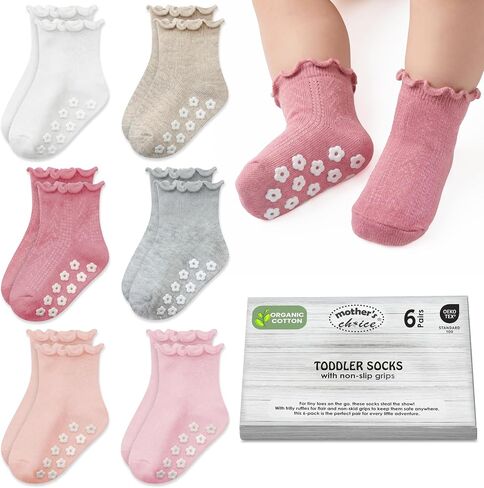 OEKO TEX Organic Cotton Blend Ruffle Toddler Socks 6M-12M-2t-3t-4t-5t Gift in Kuwait