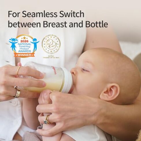 Pigeon Glass Nursing Baby Bottle Wide Neck(Pack of 4), Streamlined Body, Natural Feel, Easy to Clean, Heat-Resistant, 5.4Oz and 8.1 Oz in Kuwait