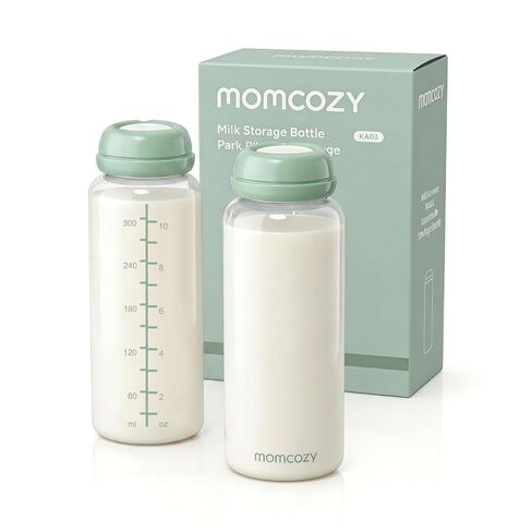 Momcozy Natural Baby Bottle, 12oz Narrow-Neck Breast Milk Container, Breastmilk Storage Bottle for Fridge & Momcozy Breast Milk Cooler, BPA Free Milk Collection Bottles, Breastfeeding Essential, 2PCS in Kuwait